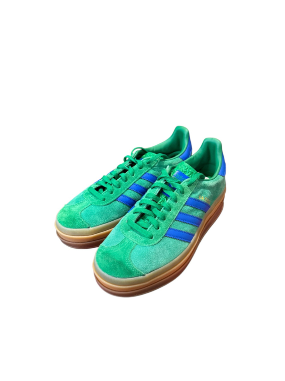 Womens Adidas Gazelle bold Sneakers Size 7.5 Green and Blue